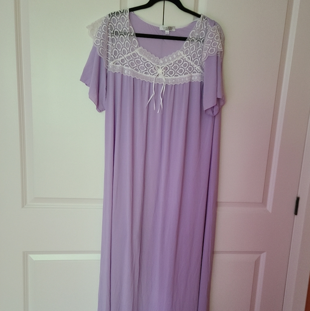 Lasera collection, Lace Nightdress, Vintage lavender long night gown